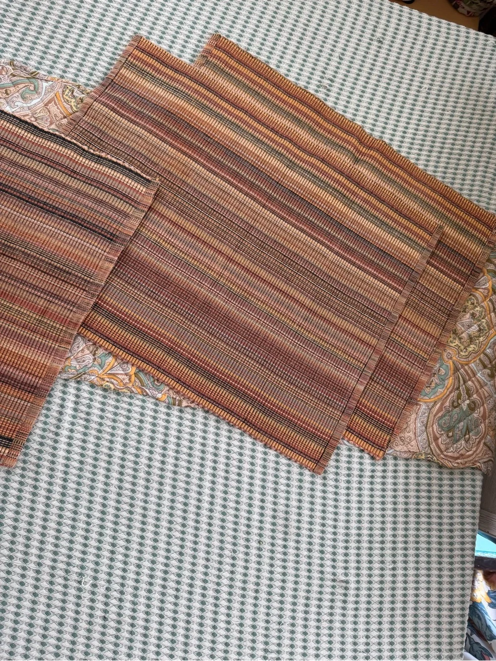 C&F Home Cedar Stripes 100% Cotton Handwoven Set of 6 Placemats 13